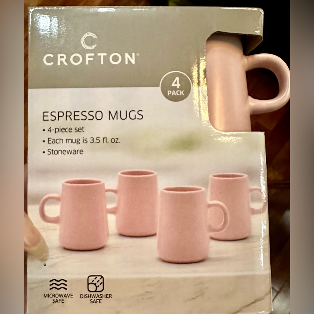 Crofton 4 Pieces Set Each Mug is 3.5 fl oz Stoneware Espresso Mugs